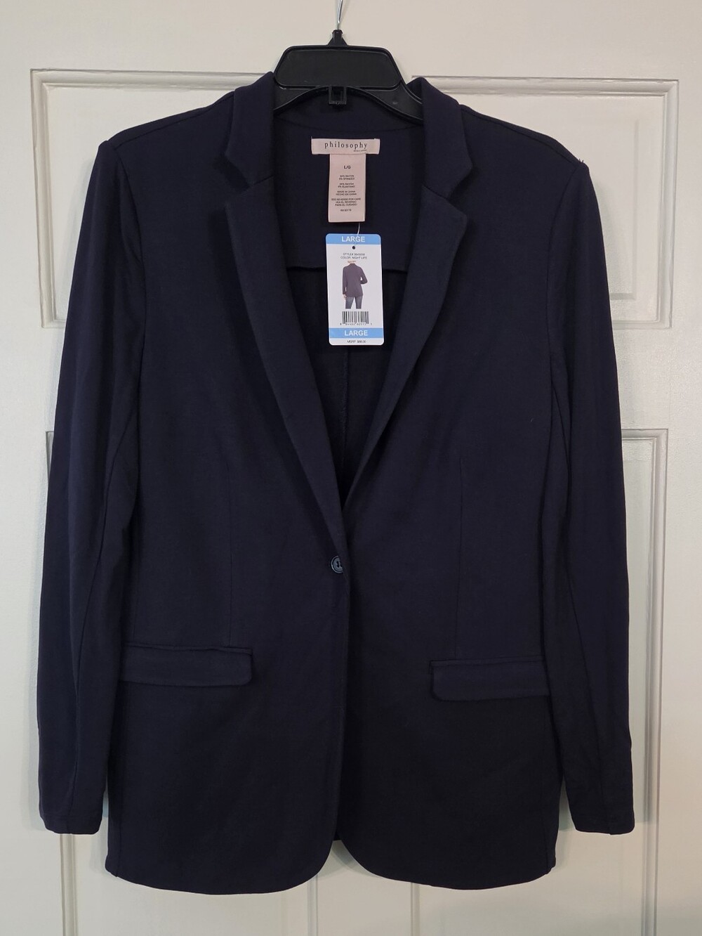 philosophy navy single-button blazer jacket - Women